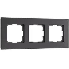 Изображение Рамка на 3 поста Senso (черный, стекло soft-touch) W0033108