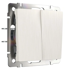 Изображение Выключатель двухклавишный (перламутровый рифленый) W1120013